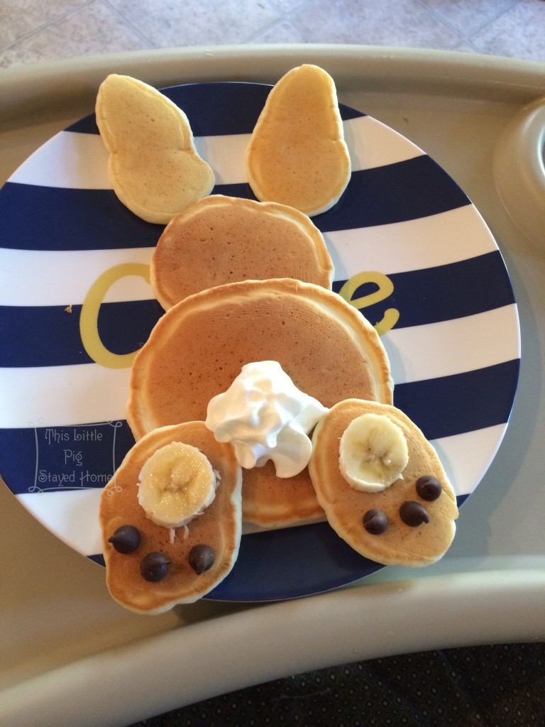 bunny pancake banana chocolate chips